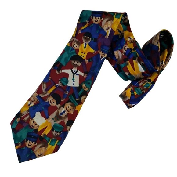 2/$15 Save the Children Necktie Multicolor 57.25" Silk "Dads" Jobs Profession - Picture 2 of 6